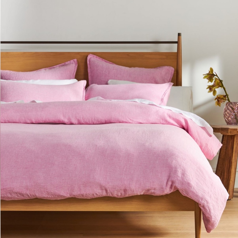 Anthropologie Washed Linen Duvet Cover